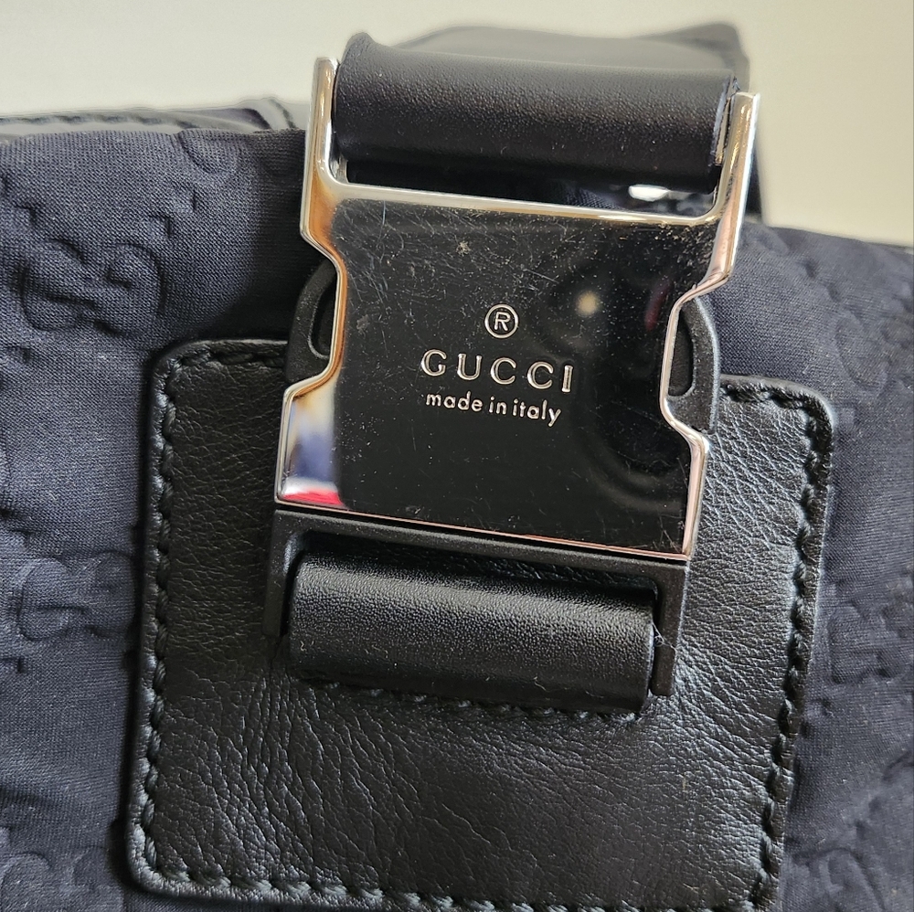 Gucci Guccissima Black Neoprene/Leather Duffle Bag - Picture 7 of 15